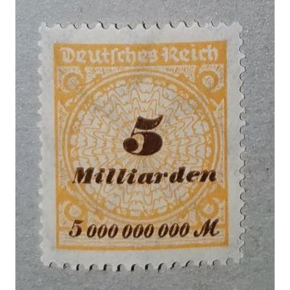Selo Reich Alemão, 5Bi.Mk., Mi.327, MNH**