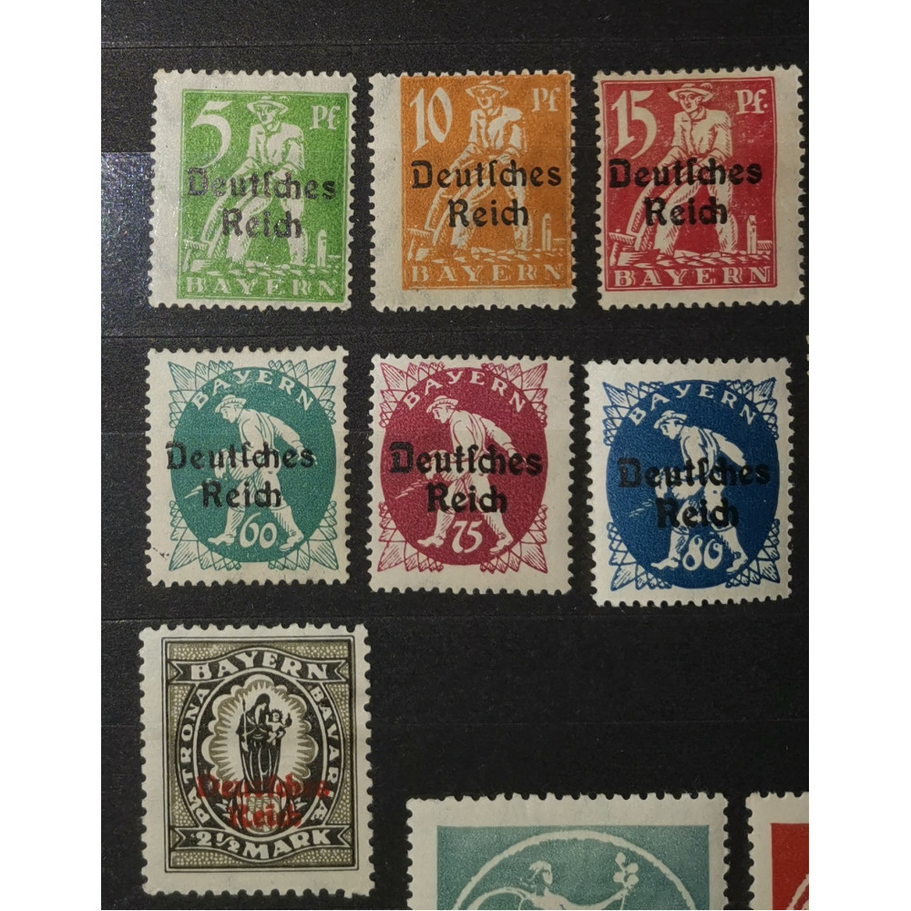 Série Reich Alemão, 5Pfg.-12Pfg., Mi.119-138, MH* 3