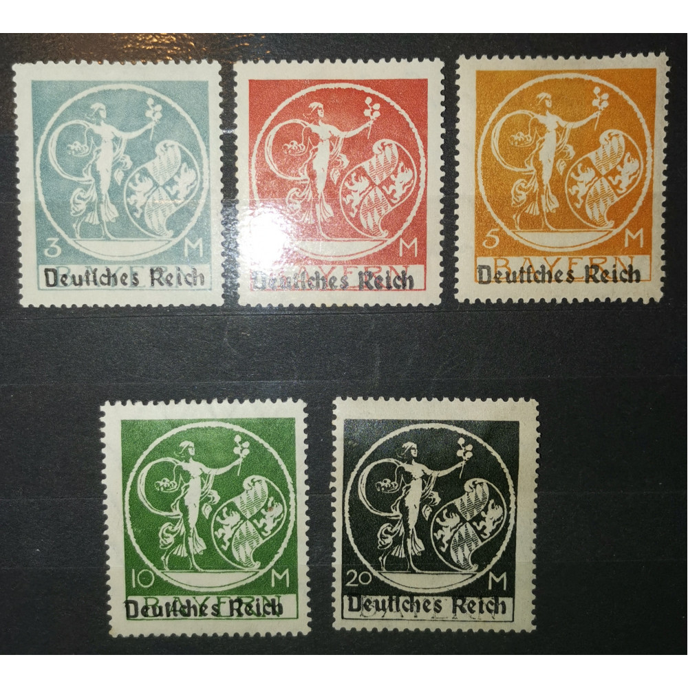 Série Reich Alemão, 5Pfg.-12Pfg., Mi.119-138, MH* 2
