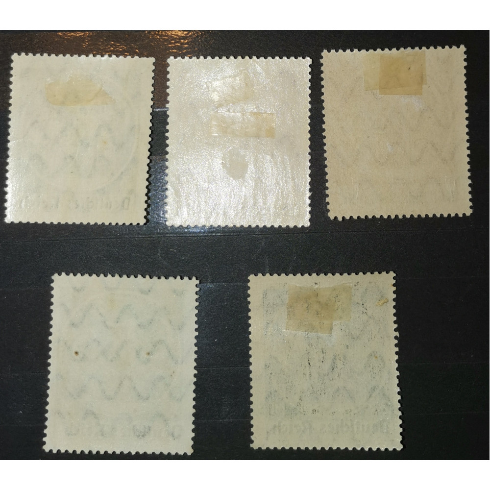 Série Reich Alemão, 5Pfg.-12Pfg., Mi.119-138, MH* 1
