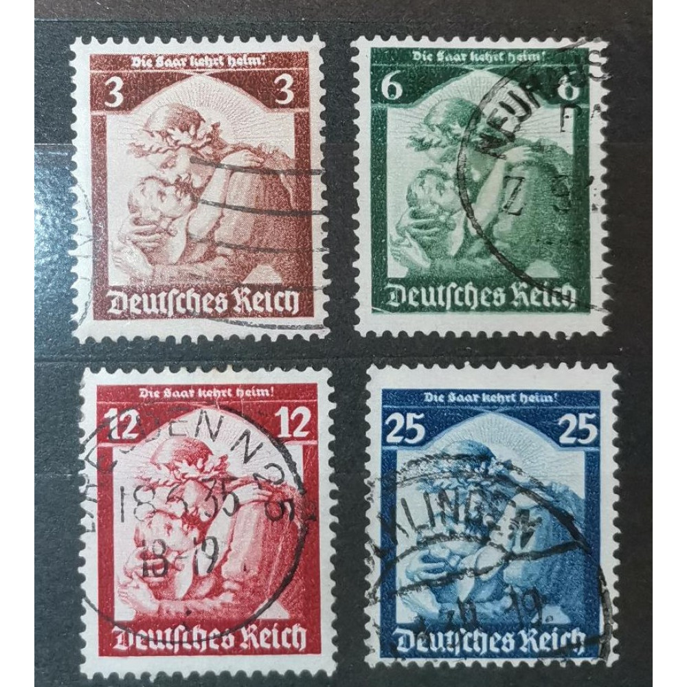 Satz Deutsches Reich, 3Pfg.-25Pfg., Mi.565-568-568, Used/#