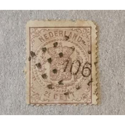 Stamp Netherland, 2 1/2c, Mi.18B, Used/#