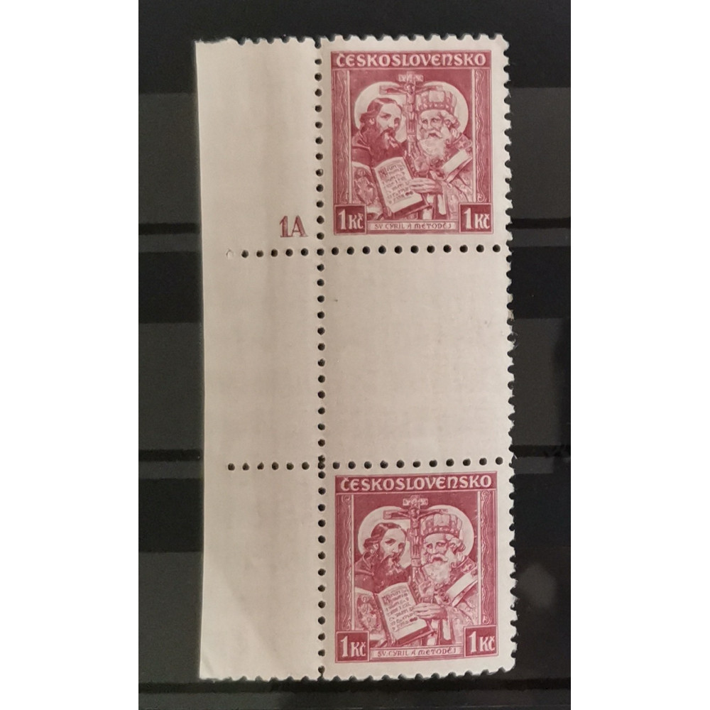 Pareja con interpanel Checoslovaquia, 1 Kč, Pof.293, MNH**