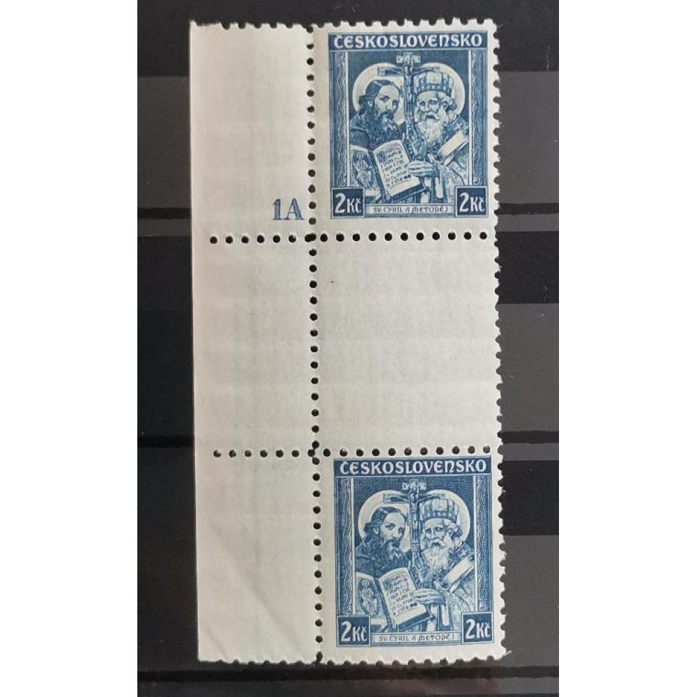 Pareja con interpanel Checoslovaquia, 2 Kč, Pof.294, MNH**