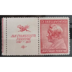 Briefmarke mit Ziefeldern Tschechoslowakie, 1 Kč, Pof.323, MNH**