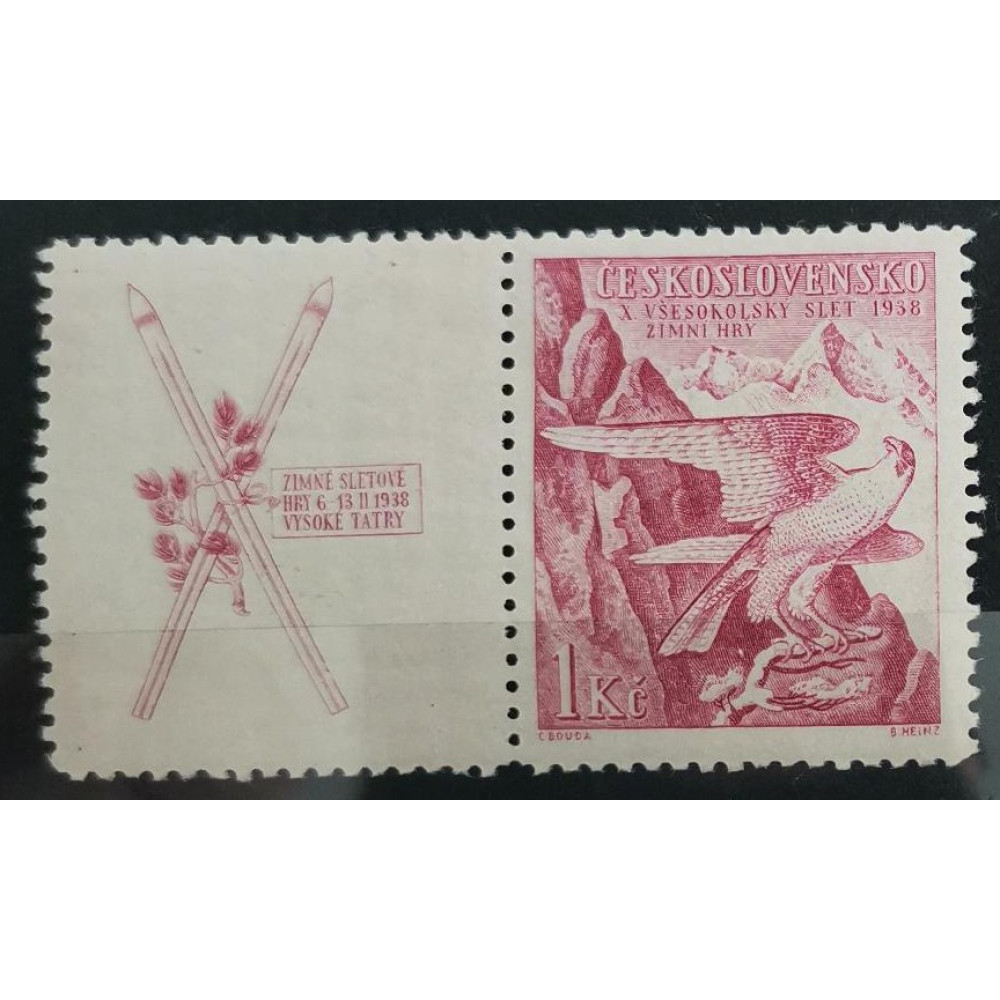 Selo com vinhetas Tchecoslováquia, 1 Kč, Pof.332, MNH**