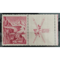 Briefmarke mit Ziefeldern Tschechoslowakie, 1 Kč, Pof.332, MNH**