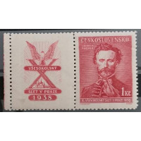 Briefmarke mit Ziefeldern Tschechoslowakie, 1 Kč, Pof.340, MNH**