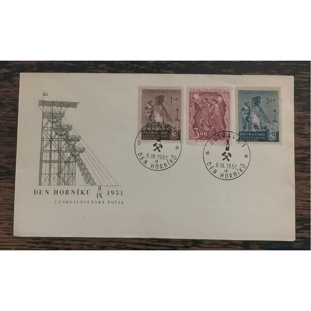 FDC Tschechoslowakei 1945+, 1,5-5 Kčs, Pof.612-614, MNH**