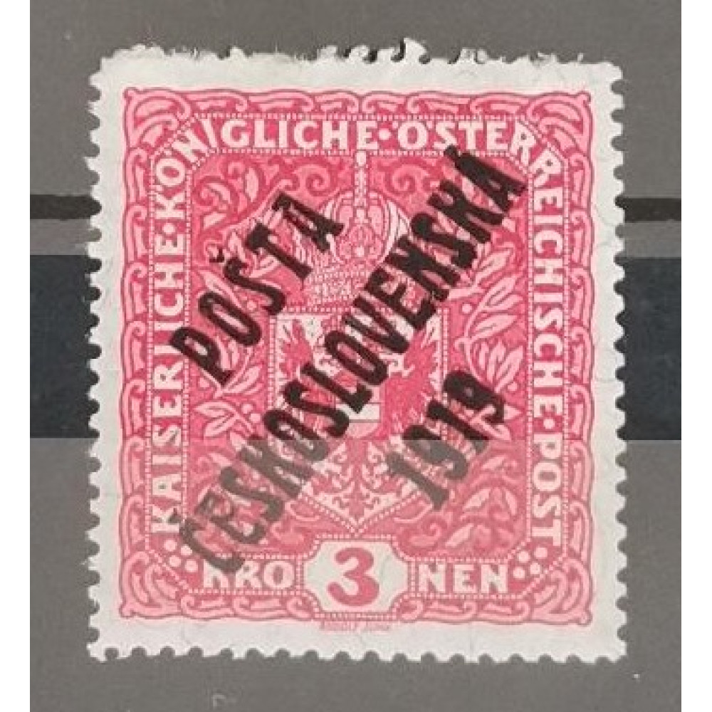 Sello Checoslovaquia PČ 1919, 3K, Pof.49, MH*