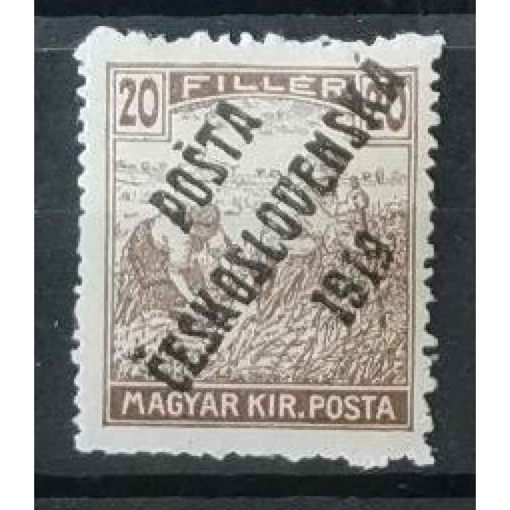 Sello Checoslovaquia PČ 1919, 20f, Pof.107, MH*