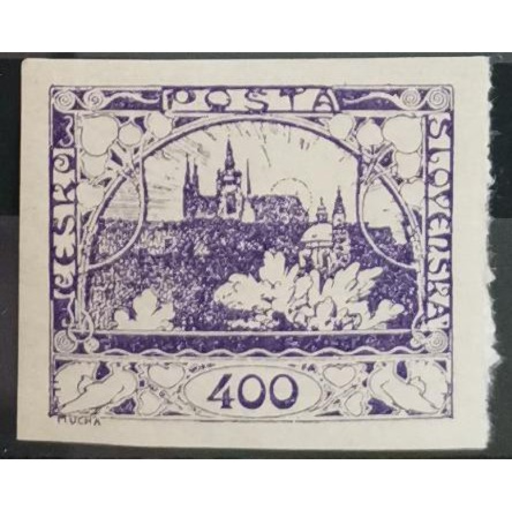 Sello Checoslovaquia, 400h, Pof.24, MNH**