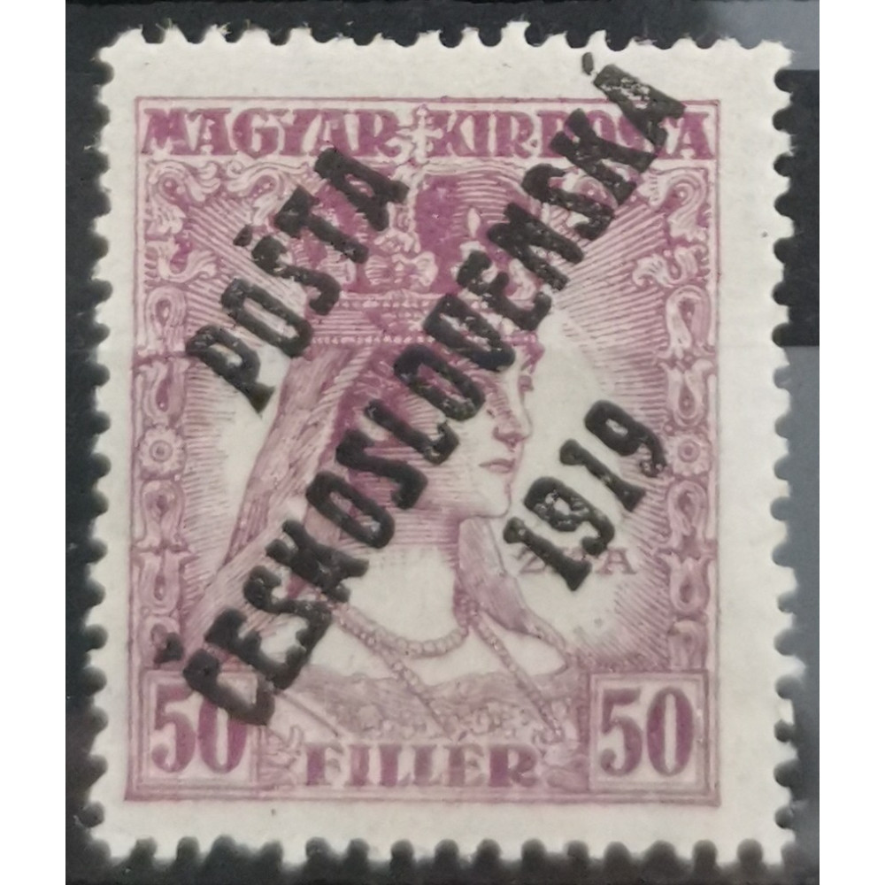 Sello Checoslovaquia PČ 1919, 50f, Pof.123, MH*