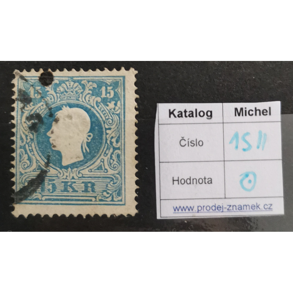 Selo Áustria, 15Kr, Mi.15II, Usado/# 1