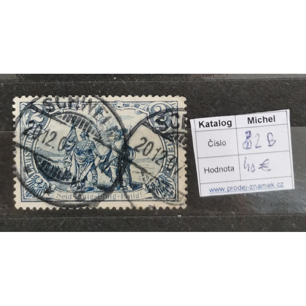 Selo Reich Alemão, 2Mk., Mi.82B, Usado/# 1