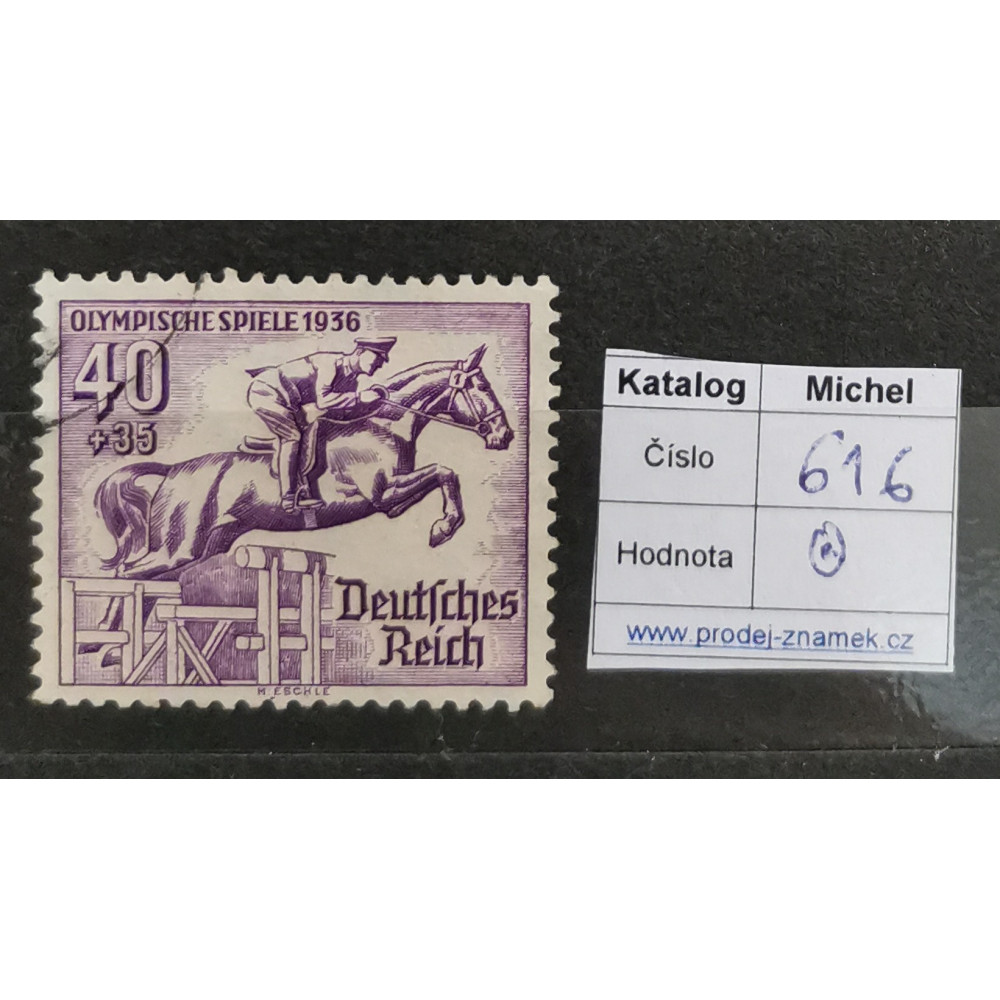 Briefmarke Deutsches Reich, 40+35 Pfg., Mi.616, Used/# 1