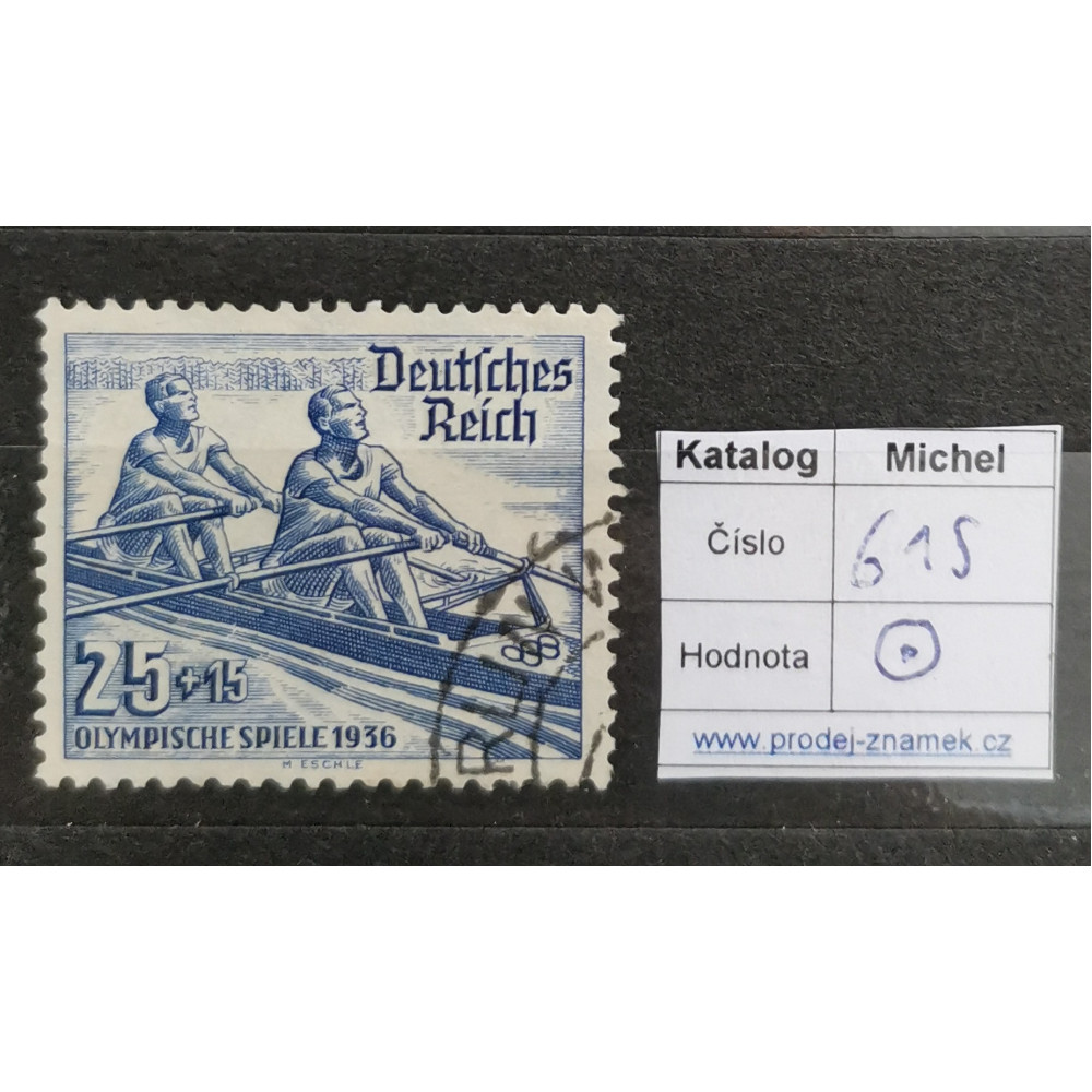 Sello Imperio Alemán (Deutsches Reich), 25+15 Pfg., Mi.615, Usado/# 1