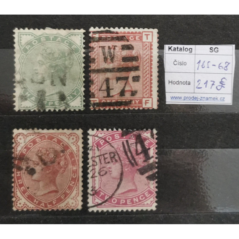 Série Grã-Bretanha, ½P-2P, Sg.164-168, Usado/# 3