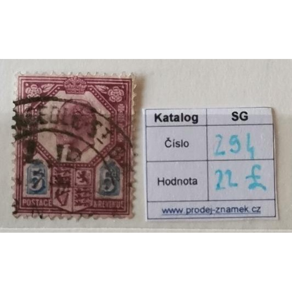 Briefmarke Großbritannien, 5P, Sg.294, Used/#