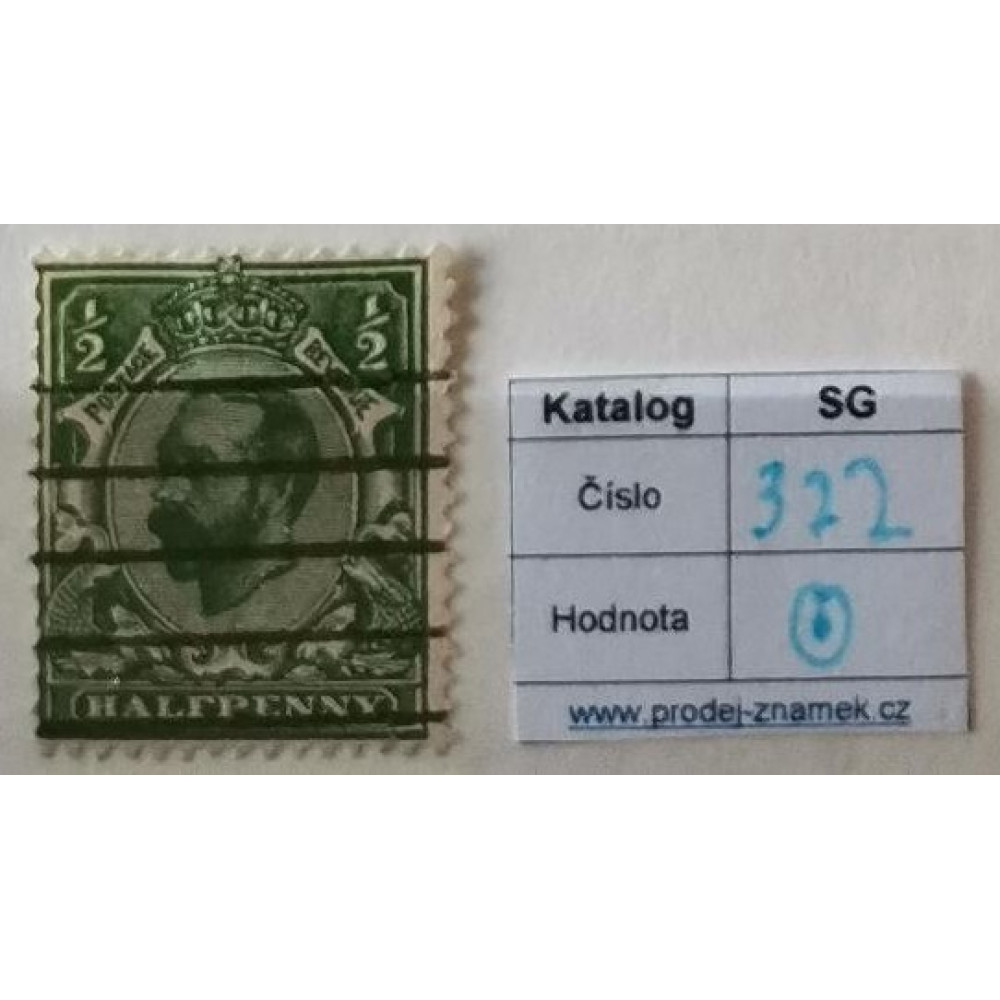 Sello Gran Bretaña, ½P, Sg.322, Usado/#