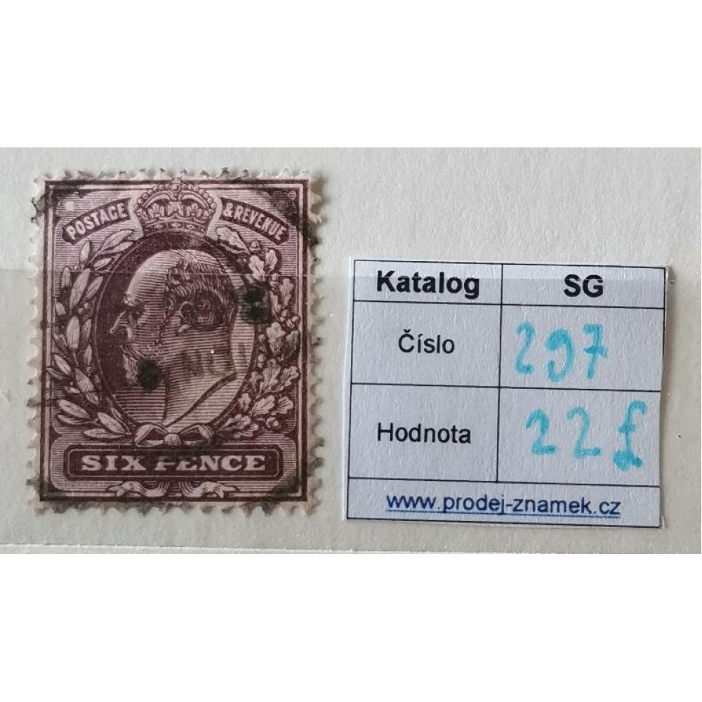 Sello Gran Bretaña, 6P, Sg.297, Usado/#