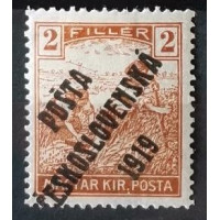 Známka ČSR PČ 1919, 2f, Pof.101*, IV. typ přetisku