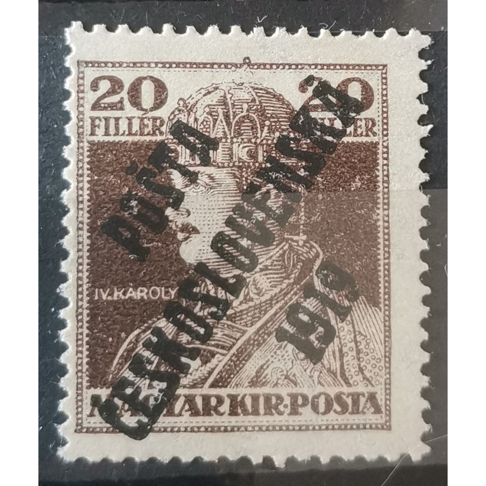 Sello Checoslovaquia PČ 1919, 20f, Pof.120, MH*