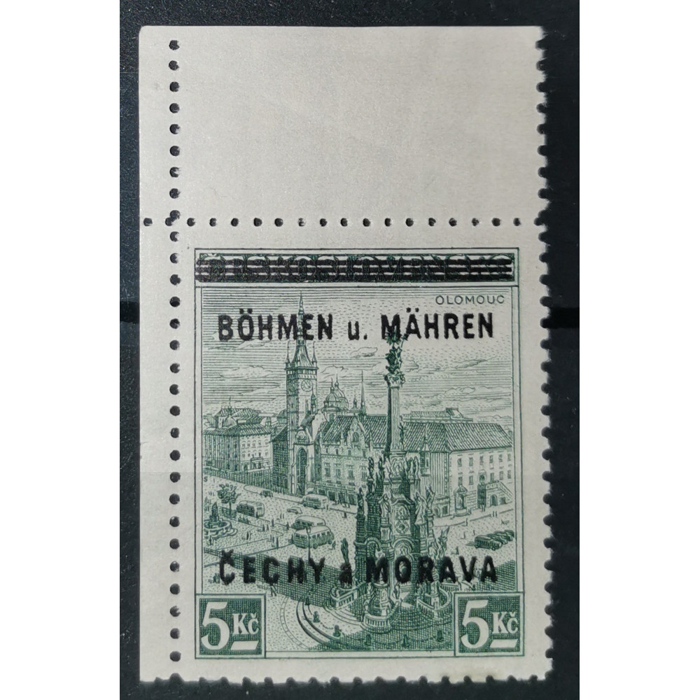 Sello con viñetas Protectorado de Bohemia y Moravia, 5Kč, Pof.18, MH*