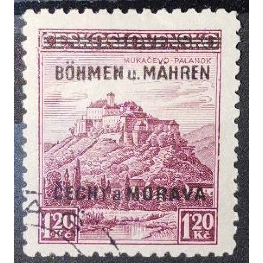 Sello Protectorado de Bohemia y Moravia, 1.20Kč, Pof.11, Usado/#