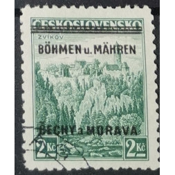 Briefmarke Böhmen und Mähren Protektorat, 2Kč, Pof.14, Used/#