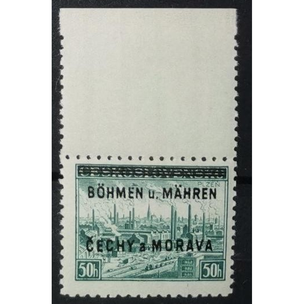 Sello Protectorado de Bohemia y Moravia, 50H, Pof.7, MH*