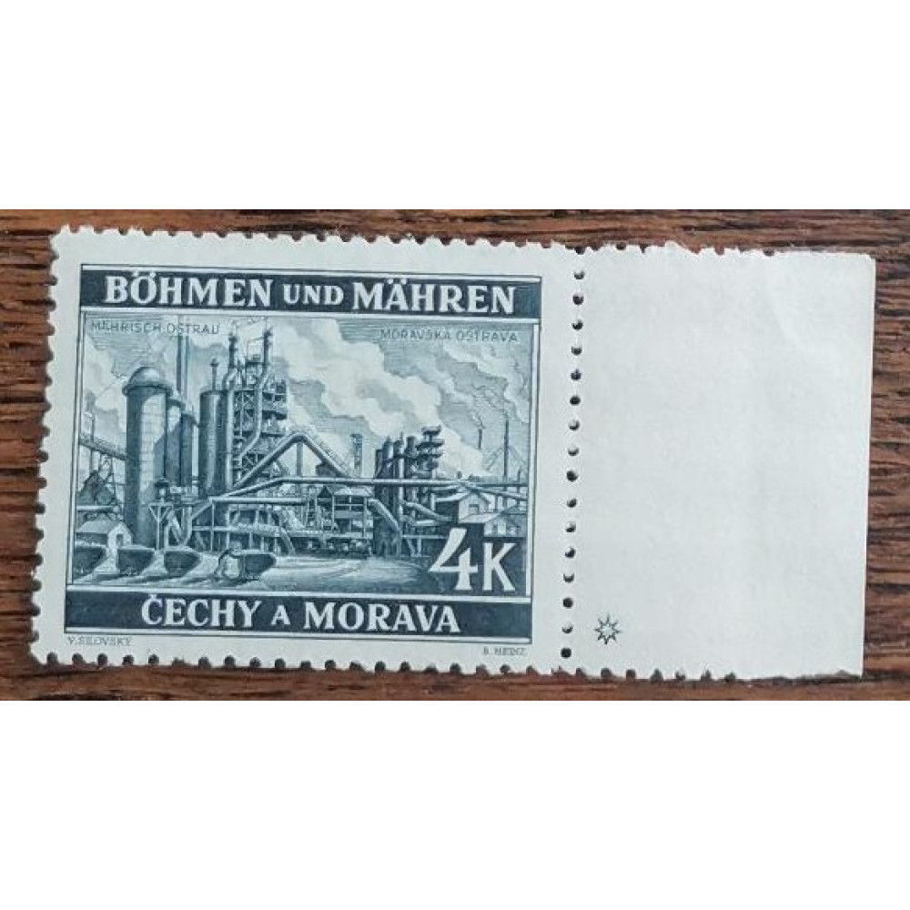 Selo com vinhetas Protetorado da Boêmia e Morávia, 4K, Pof.37, MH*