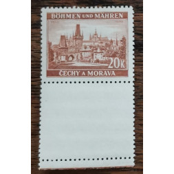 Známka s kupóny Protektorát Čechy a Morava, 20K, Pof.40*