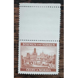 Známka s kupóny Protektorát Čechy a Morava, 20K, Pof.40*