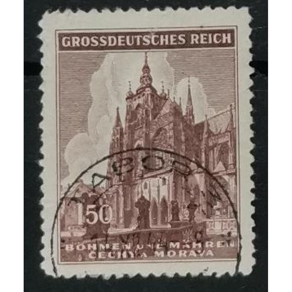 Sello Protectorado de Bohemia y Moravia, 150H, Pof.120, Usado/#