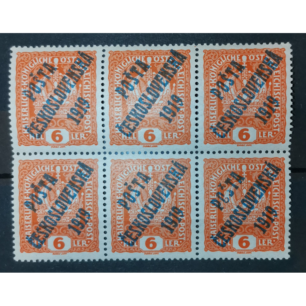 Bloque de cuatro Checoslovaquia PČ 1919, 6h, Pof.35, MNH**