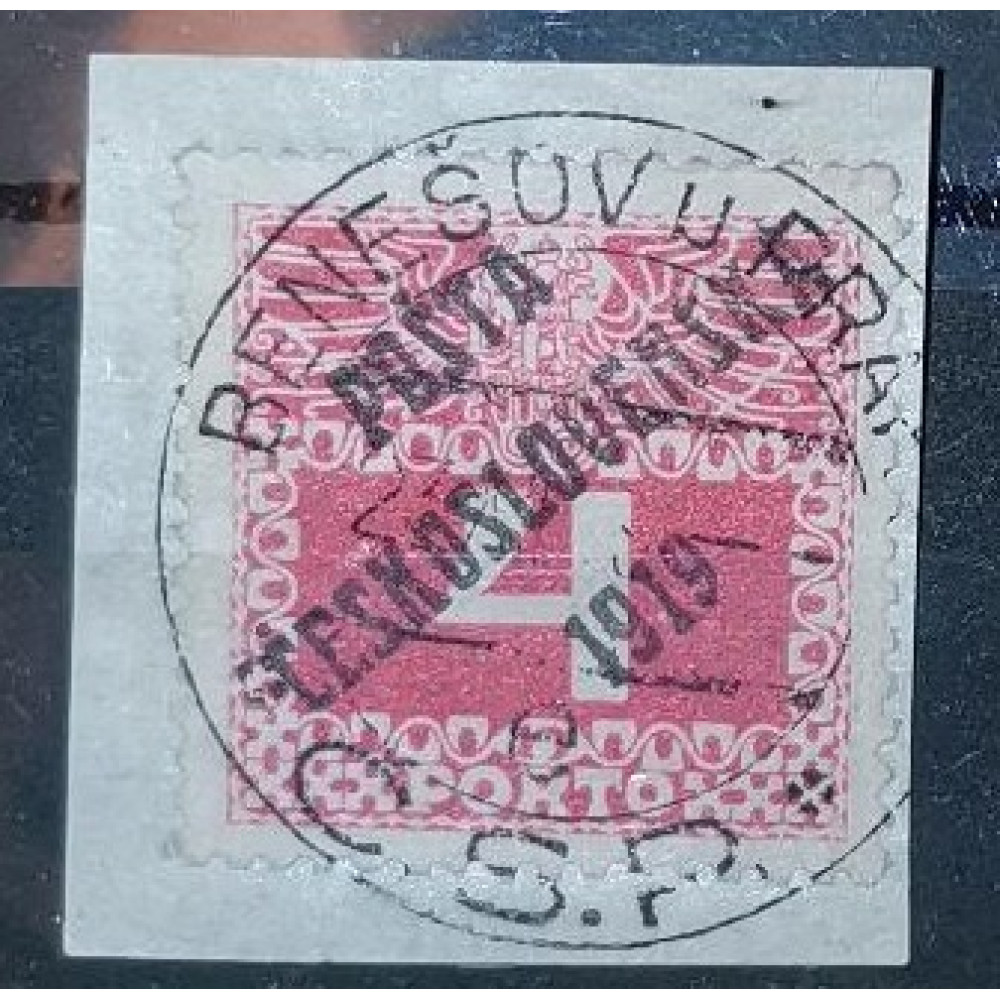 Briefmarke Tschechoslowakie PČ 1919, 4h, Pof.66, Used/#