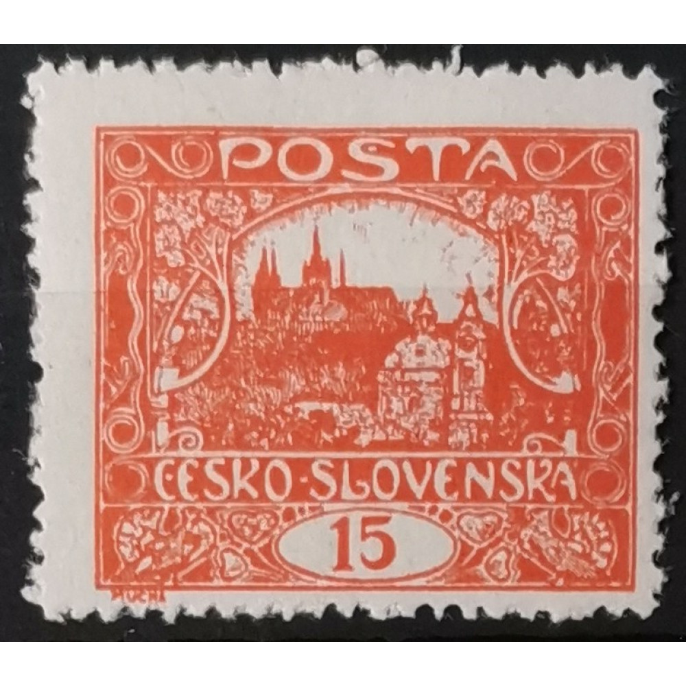 Sello Checoslovaquia, 15h, Pof.7A, MNH**