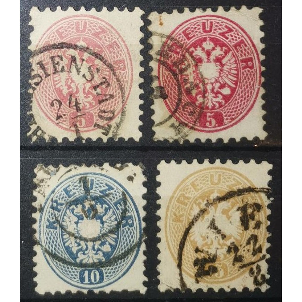 Série Áustria, 5Kr-15Kr, Mi.32-34-34, Usado/#