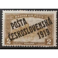 Známka ČSR PČ 1919, 2K, Pof.115*, II