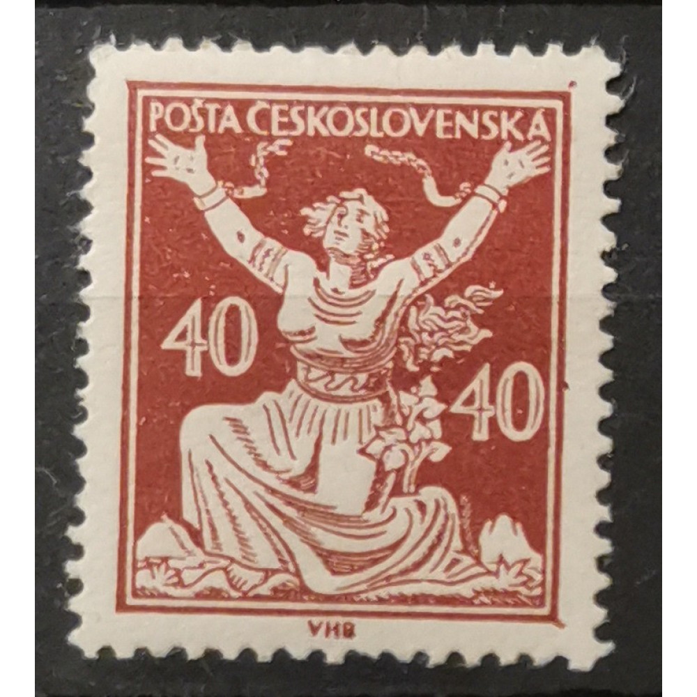 Sello Checoslovaquia, 40h, Pof.154, MH*