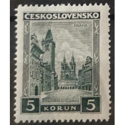 Briefmarke Tschechoslowakie, 5 Kč, Pof.256, MH*