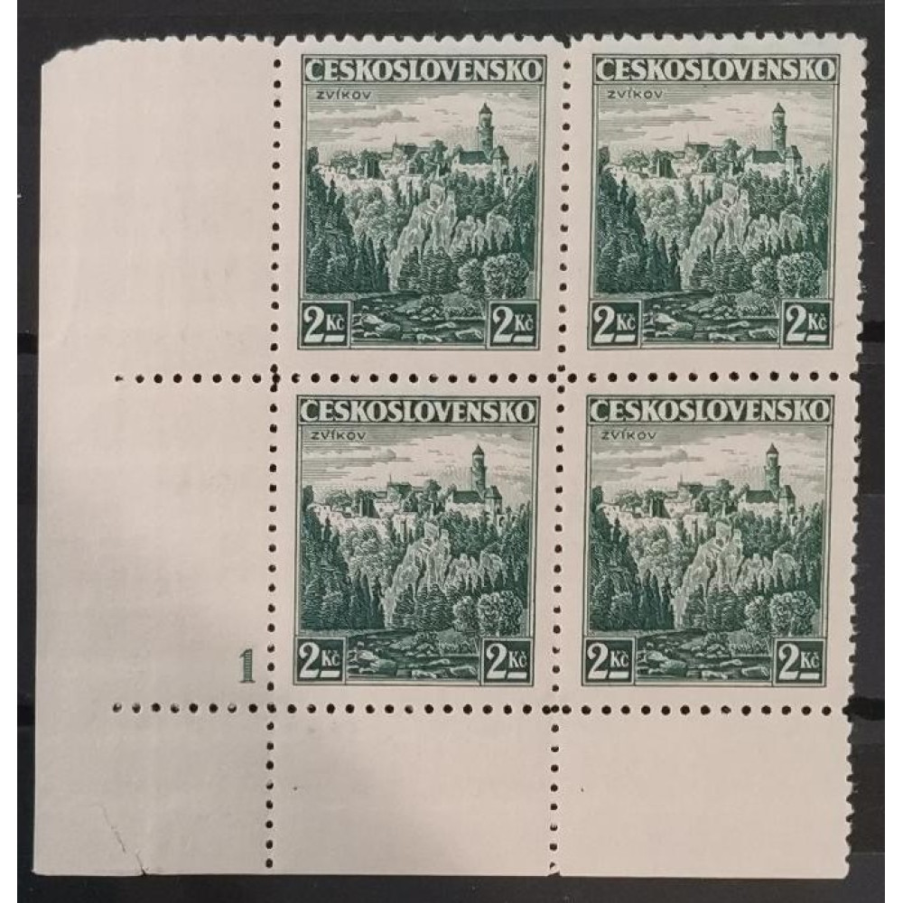 Viererblock Tschechoslowakie, 2 Kč, Pof.307, MNH**