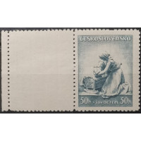 Stamp with coupons Czechoslovakia, 50+50h, Pof.315, MH*