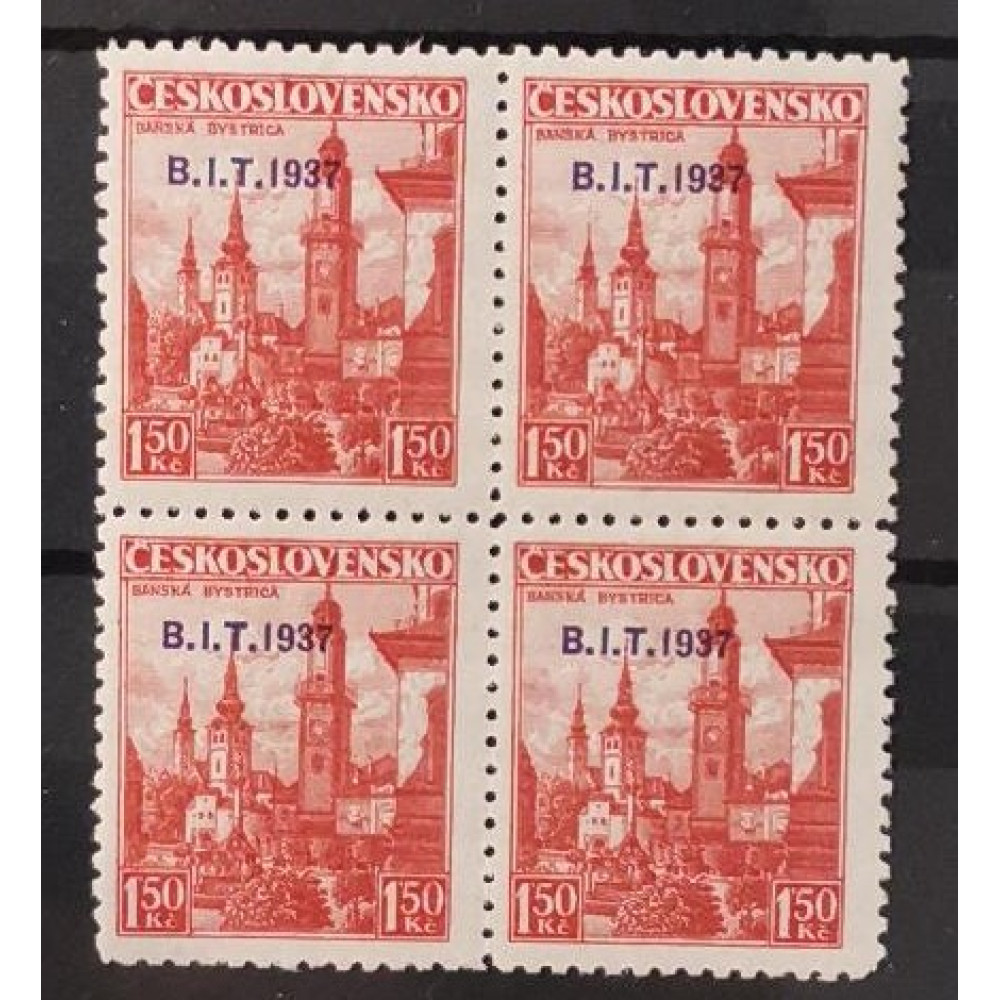 Bloque de cuatro Checoslovaquia, 1,50 Kč, Pof.327, MNH**