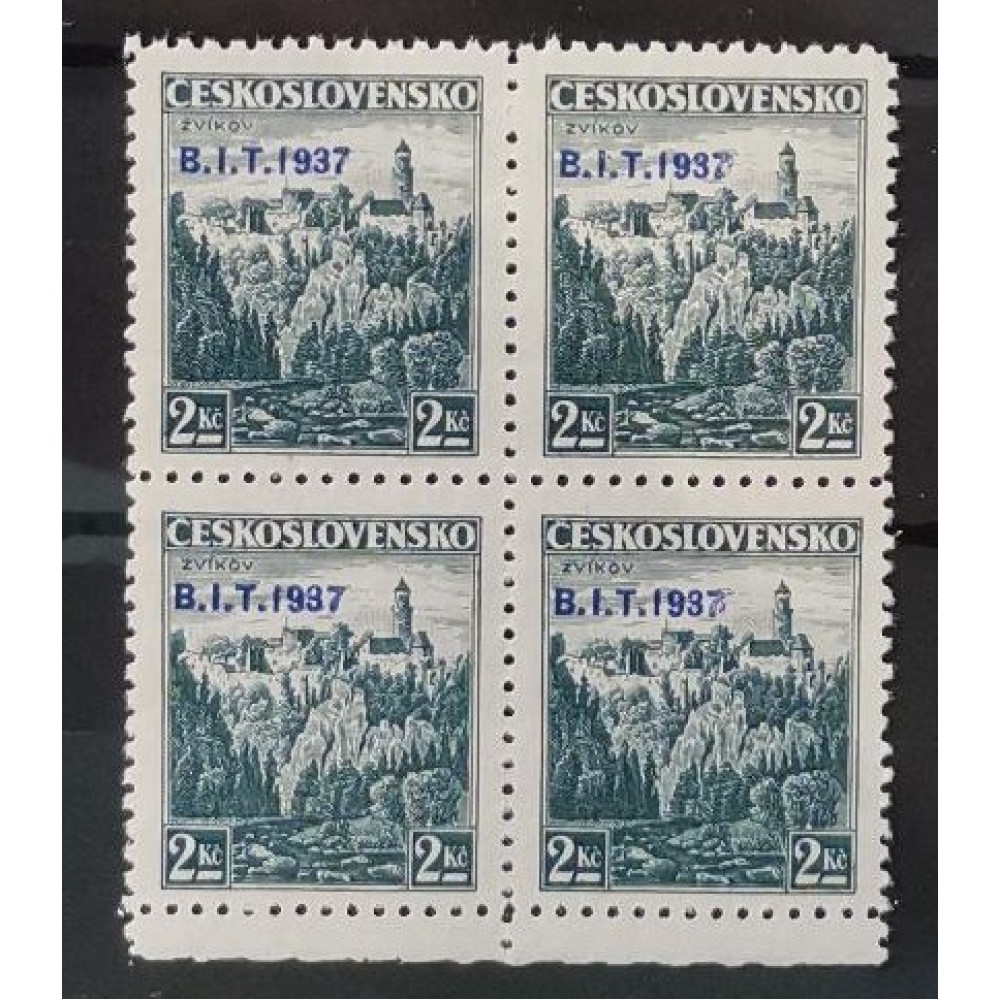 Bloque de cuatro Checoslovaquia, 2 Kč, Pof.328, MNH**