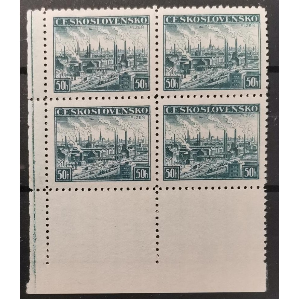 Quadra Tchecoslováquia, 50h, Pof.344, MNH**