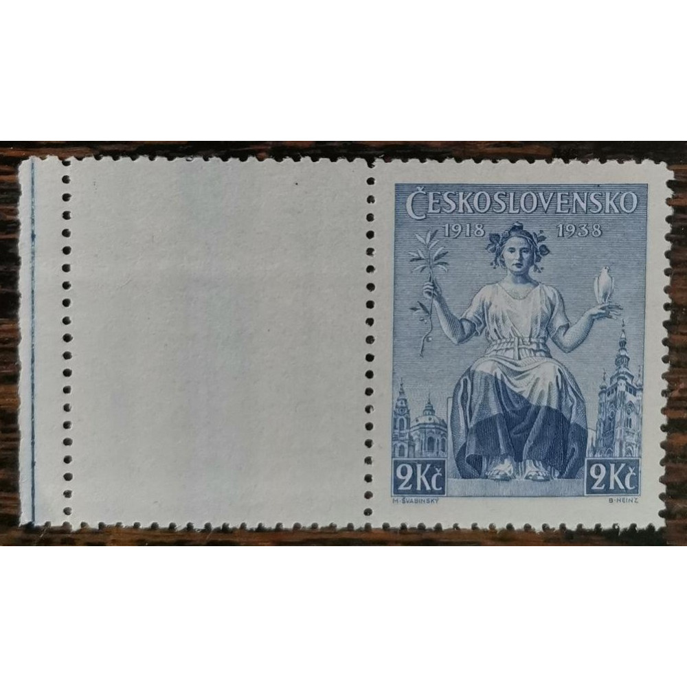 Sello con viñetas Checoslovaquia, 2 Kč, Pof.348, MNH**