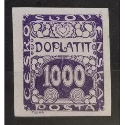 Sello Checoslovaquia, 1000h, Pof.DL13, MH*