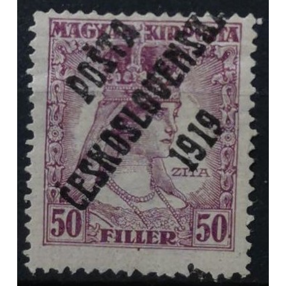 Sello Checoslovaquia PČ 1919, 50f, Pof.123, MH*